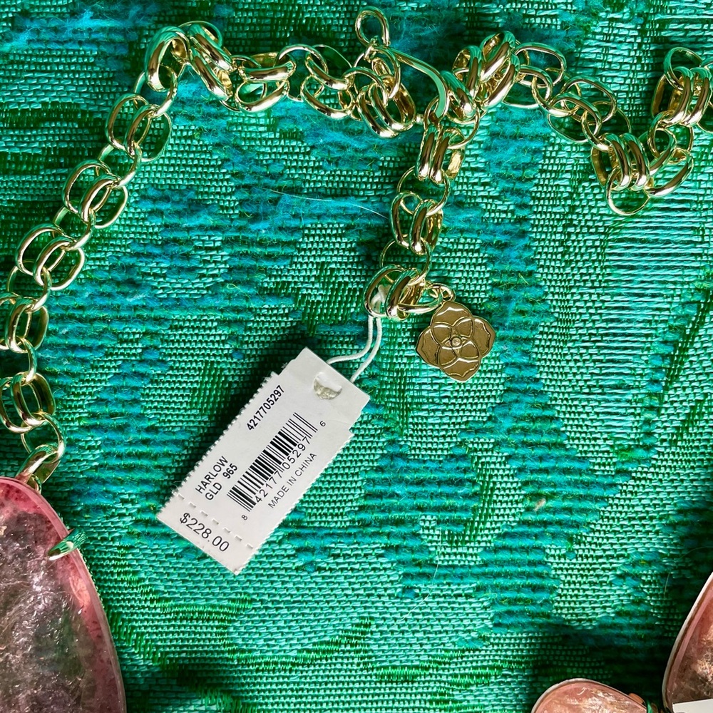 NWT Kendra Scott Harlow Necklace in Sable Mica 14k Gold Plated - Picture 9 of 9